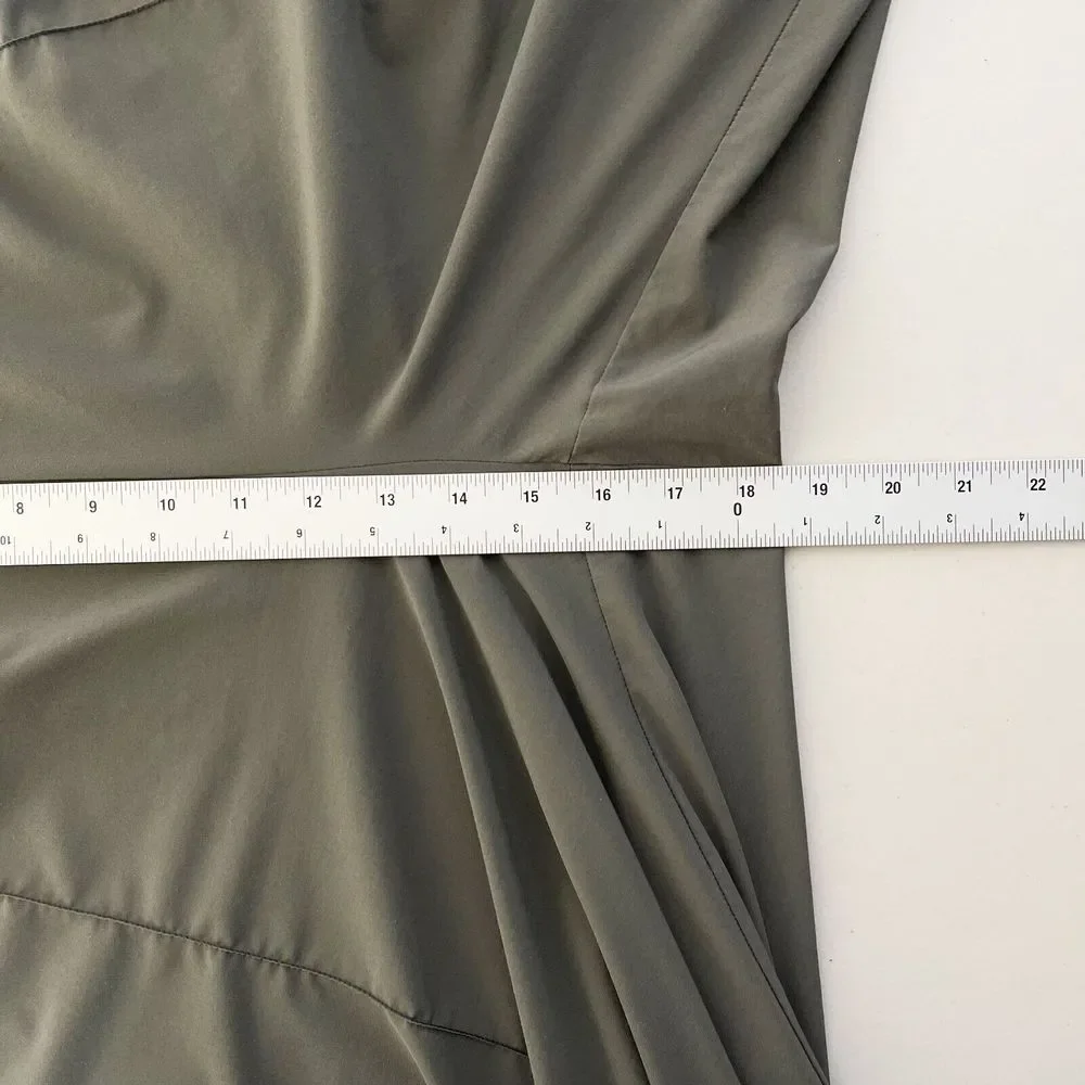 Athleta Nolita Wide Leg Pants Womens‎ Plus Size 26 Green Gray Pockets Seamed